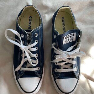 Converse Chuck Taylor All Star Sneakers Low Top Lace Up Canvas Blue Mens Size 7